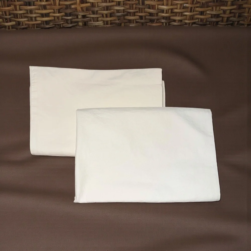 West Elm Organic Cotton White Standard 20”x 26” Pillow Cases Set of 2
